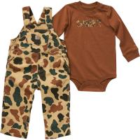 Carhartt CG8842 - Long-Sleeve Graphic Bodysuit and Printed Canvas Overall Set - Boys