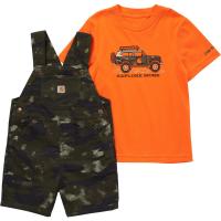 Carhartt CG8853 - Short-Sleeve T-Shirt and Canvas Camo Shortall Set - Boys
