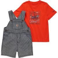 Carhartt CG8855 - Short-Sleeve T-Shirt and Stripe Shortall Set - Boys