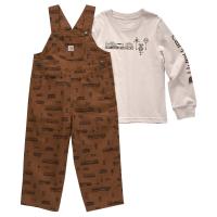 Carhartt CG8873 - Long-Sleeve T-Shirt and Canvas Print Overall Set - Boys