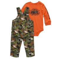 Carhartt CG8874 - Long-Sleeve Bodysuit and Canvas Printed Overall Set - Boys