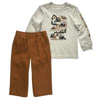 Carhartt CG8903 - Long-Sleeve Construction T-Shirt and Canvas Pant Set - Boys