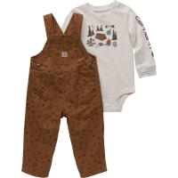 Carhartt CG8938 - Long-Sleeve Bodysuit and Canvas Printed Overall Set - Boys