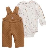 Carhartt CG8944 - Long-Sleeve Printed Bodysuit and Quilted Fleece Overall Set - Boys