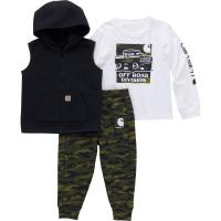 Carhartt CG8946 - Long-Sleeve T-Shirt, Fleece Jacket and Camo Pant Set - Boys