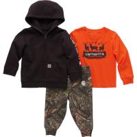 Carhartt CG8948 - Long-Sleeve T-Shirt, Fleece Jacket and Camo Pant Set - Boys