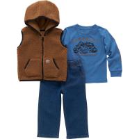 Carhartt CG8950 - Long-Sleeve T-Shirt, Sherpa Vest and Denim Pant Set - Boys