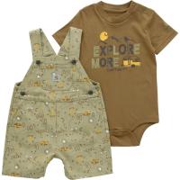 Carhartt CG8964 - Short-Sleeve Bodysuit and Canvas Print Shortall Set - Boys