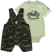 Carhartt CG8966 - Short-Sleeve Bodysuit and Canvas Camo Print Shortall Set - Boys