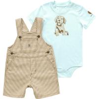 Carhartt CG8968 - Short-Sleeve Bodysuit and Twill Stripe Shortall Set - Boys