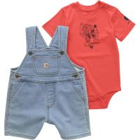 Carhartt CG8972 - Short-Sleeve Bodysuit and Denim Shortall Set - Boys