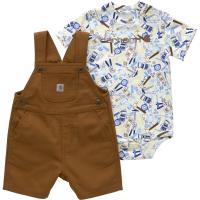 Carhartt CG8974 - Short-Sleeve Printed Bodysuit and Canvas Shortall Set - Boys