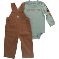 Carhartt CG8989 - Long-Sleeve Bodysuit and Canvas Overall Set - Boys