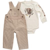 Carhartt CG8993 - Long-Sleeve Bodysuit and Stripe Overall Set - Boys