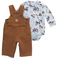 Carhartt CG8995 - Long-Sleeve Printed Bodysuit and Quilted Overall Set - Boys