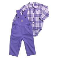 Carhartt CG9629 - Purple Plaid Overall Set - Girls