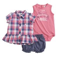 Carhartt CG9705 - 3-Piece Plaid Short Set - Girls