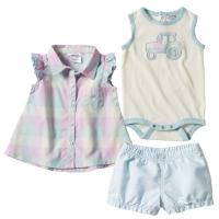 Carhartt CG9749 - 3 Piece Plaid Short Set - Girls
