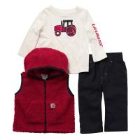 Carhartt CG9777 - 3-Piece Long Sleeve Graphic Tee, Vest and Pant Set - Girls