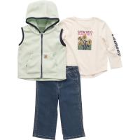 Carhartt CG9805 - Long-Sleeve Grow Wild T-Shirt, Hooded Vest and Denim Pant Set - Girls