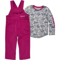 Carhartt CG9823 - Long-Sleeve Pumpkin Farm Print T-Shirt and Corduroy Overall Set - Girls