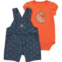 Carhartt CG9831 - Short-Sleeve Bodysuit and Chambray Shortall Set - Girls