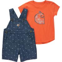 Carhartt CG9832 - Short-Sleeve T-Shirt and Chambray Shortall Set - Girls