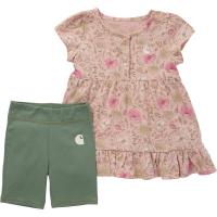 Carhartt CG9835 - Short-Sleeve Floral Dress and Biker Short Set - Girls