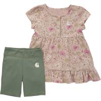 Carhartt CG9836 - Short-Sleeve Floral Dress and Biker Short Set - Girls