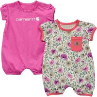 Carhartt CG9841 - Short-Sleeve Floral Romper Set - Girls