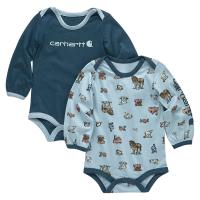 Carhartt CG9848 - Long-Sleeve Woodland Print Bodysuit 2-Piece Set - Girls