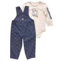 Carhartt CG9859 - Long-Sleeve Horse Bodysuit and Chambray Overall Set - Girls
