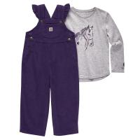 Carhartt CG9863 - Long-Sleeve T-Shirt and Corduroy Overall 2-Piece Set - Girls