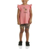 Carhartt CG9890 - Short-Sleeve Deer Shirt and Camo Biker Short Set - Girls