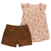 Carhartt CG9891 - Short-Sleeve Print Shirt and Canvas Short Set - Girls