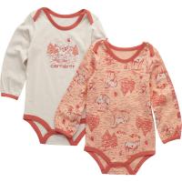 Carhartt CG9940 - Long-Sleeve Farm Print Bodysuit 2-Piece Set - Girls