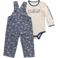 Carhartt CG9948 - Long-Sleeve Bodysuit and Printed Overall Set - Girls