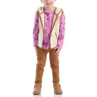 Carhartt CG9960 - Long-Sleeve Horse Print T-Shirt, Sherpa Hooded Vest and Legging Set - Girls