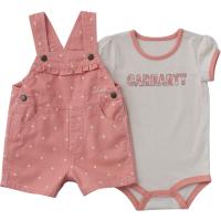 Carhartt CG9972 - Short-Sleeve Bodysuit and Canvas Shortall Set - Girls