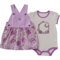 Carhartt CG9980 - Short-Sleeve Bodysuit and Chambray Jumper Set - Girls