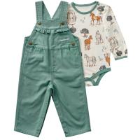 Carhartt CG9987 - Long-Sleeve Horse Bodysuit and Canvas Overall Set - Girls