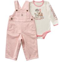 Carhartt CG9989 - Long-Sleeve Bodysuit and Stripe Overall Set - Girls