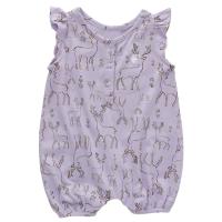 Carhartt CM9749 - Short-Sleeve Deer Print Henley Romper - Girls