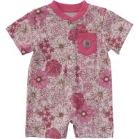 Carhartt CM9769 - Short-Sleeve Floral Henley Pocket Romper - Girls