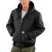 Black Carhartt J140 Front View - Black | Model is 6'0" with a 40" chest, wearing Medium