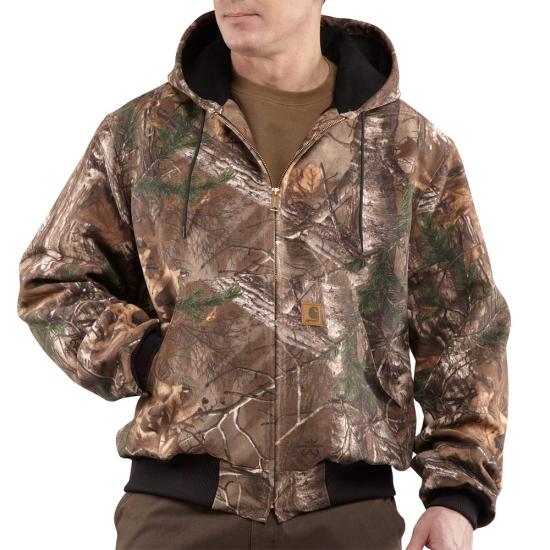 Carhartt Mens Big & Tall Quilted Flannel Lined Camo Active Jac 