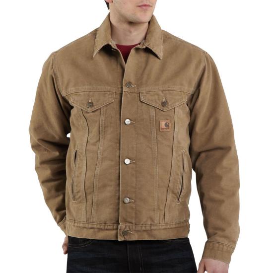 carhartt men's sherpa lined denim jacket