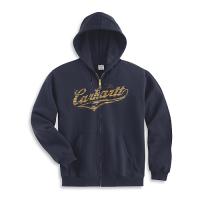 Carhartt K367 - Wood Script Logo Hooded Zip-Front Sweatshirt