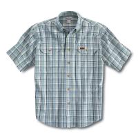 Carhartt S164 - Short Sleeve Chambray Plaid Shirt