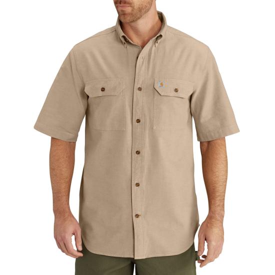 Dark Tan Chambray Carhartt S200 Front View